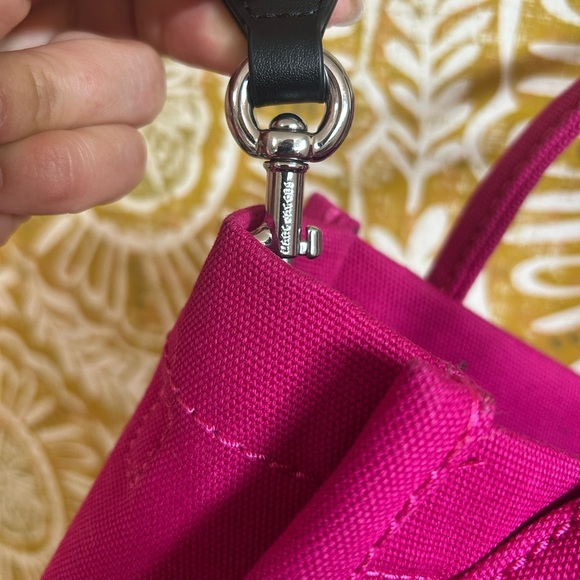 Marc Jacobs Canvas Standard Supply Crossbody Strap Small Tote Bag Lipstick Pink - Picture 6 of 12